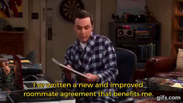 Sheldon roommate agreement