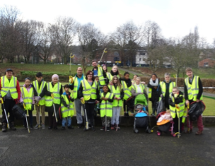 Litter-picking in Winn Gardens housing estate help foster good relationships and improve the neighbourhood