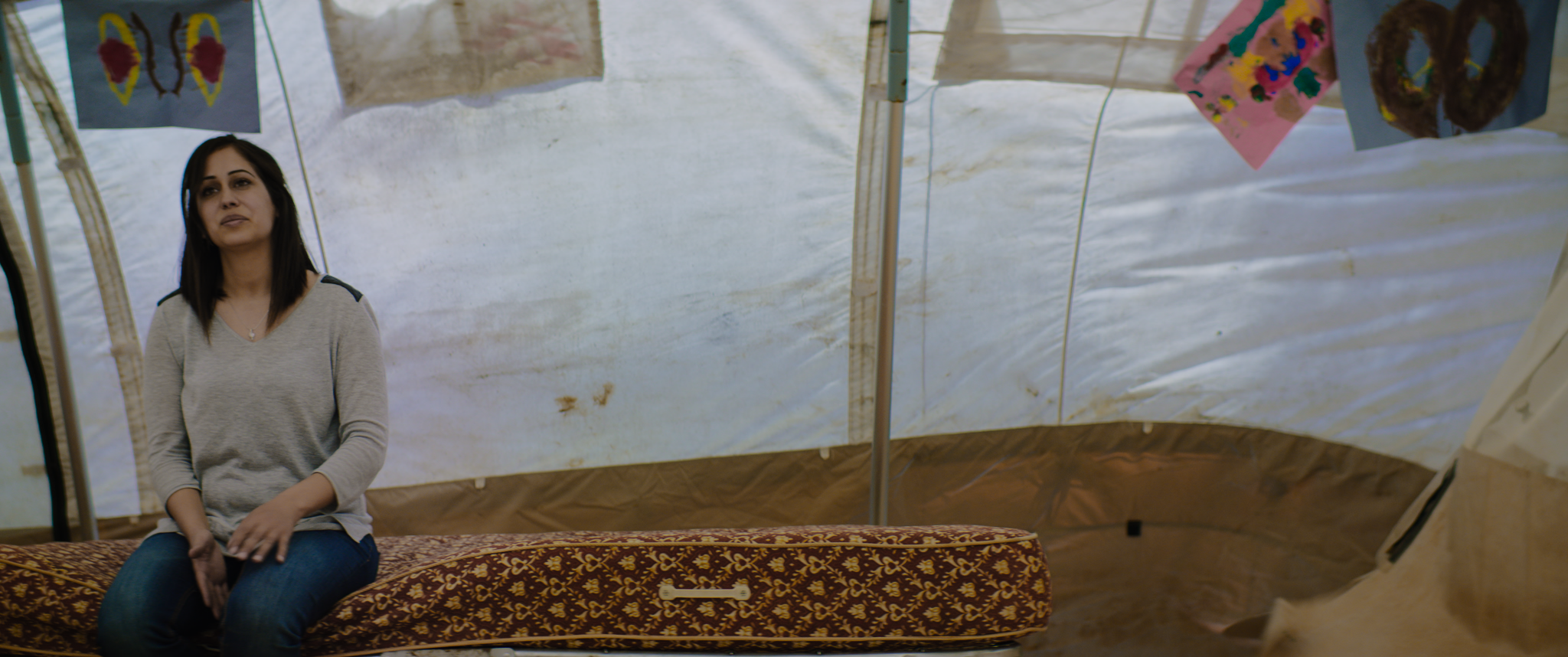 Volunteer NGO Translator in Tent of Refugee Camp Pikpa Lesvos Greece