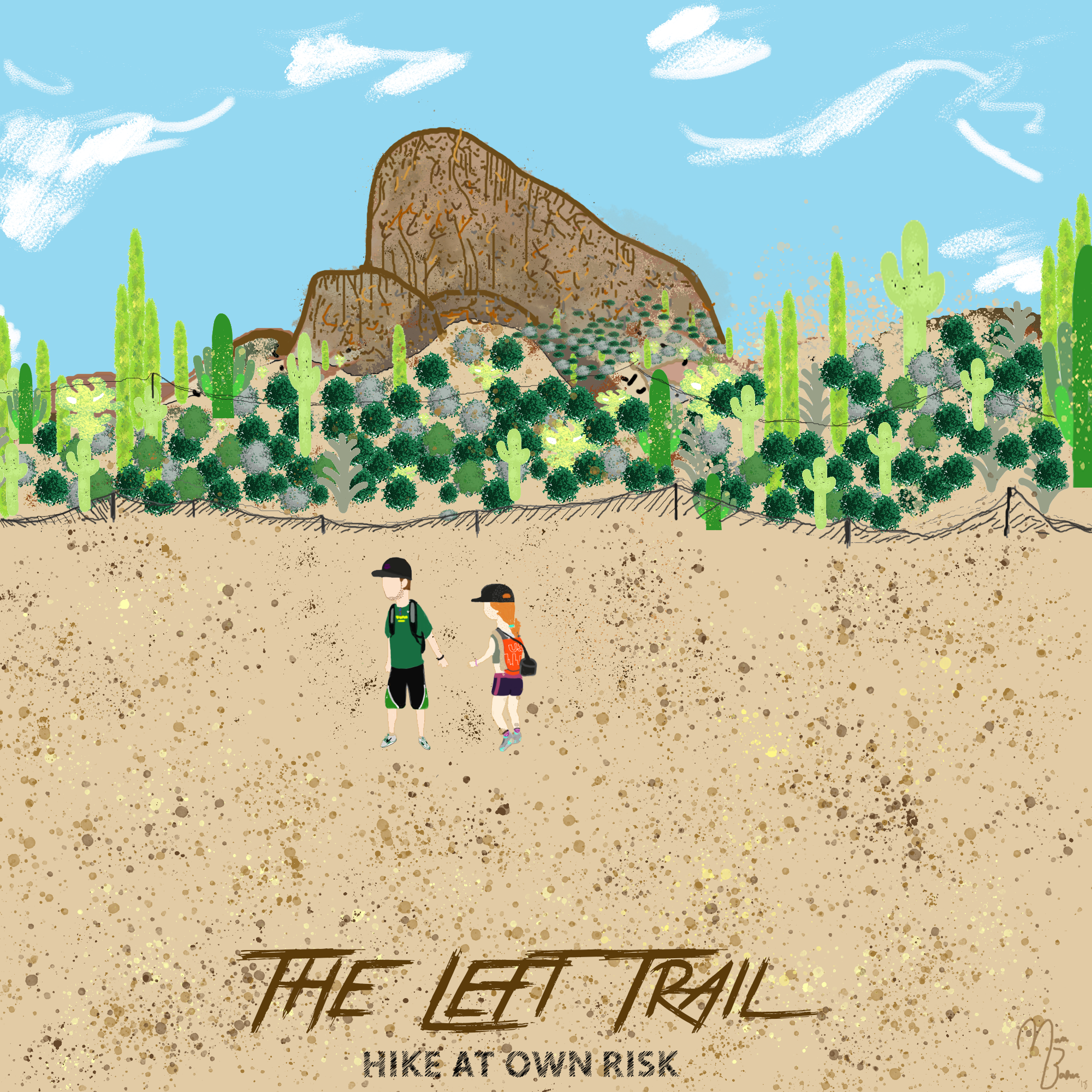 I drew this for my girlfriend on Valentine’s Day. We went on a hike and accidentally took a left turn and spent hours walking arbitrarily along a fence.