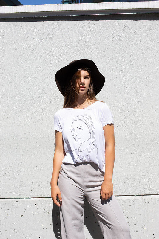 One of a Kind Screened Continuous Line Drawing T Shirt created by Free Admission Illustration