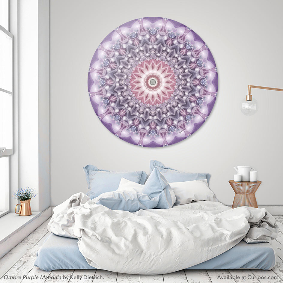 Ombre Purple Mandala Disk Print