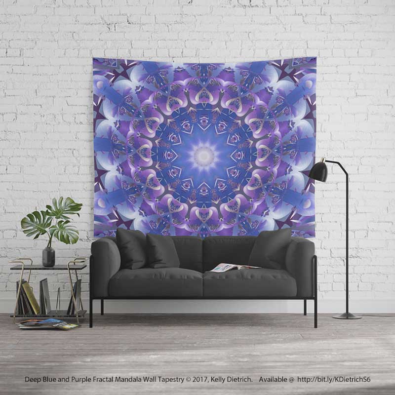 Deep Blue & Purple Mandala Tapestry