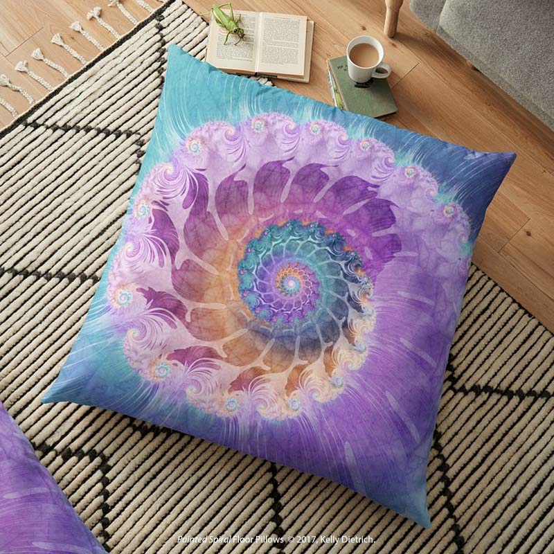 Painted Spiral Floor Pillow