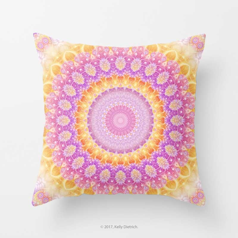 Mandala of Summer Throw Pillow