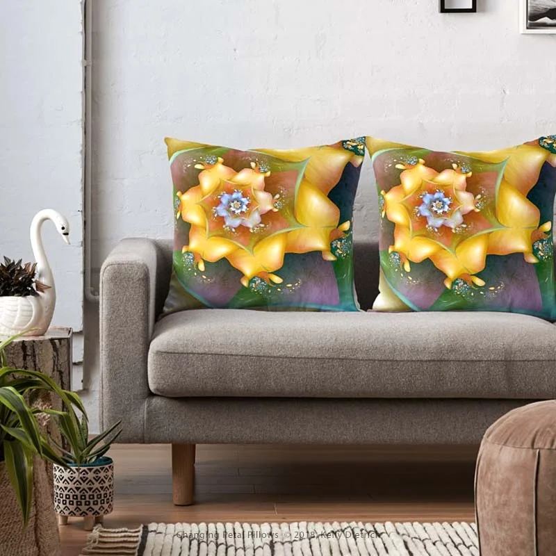 Changing Petal Throw Pillows