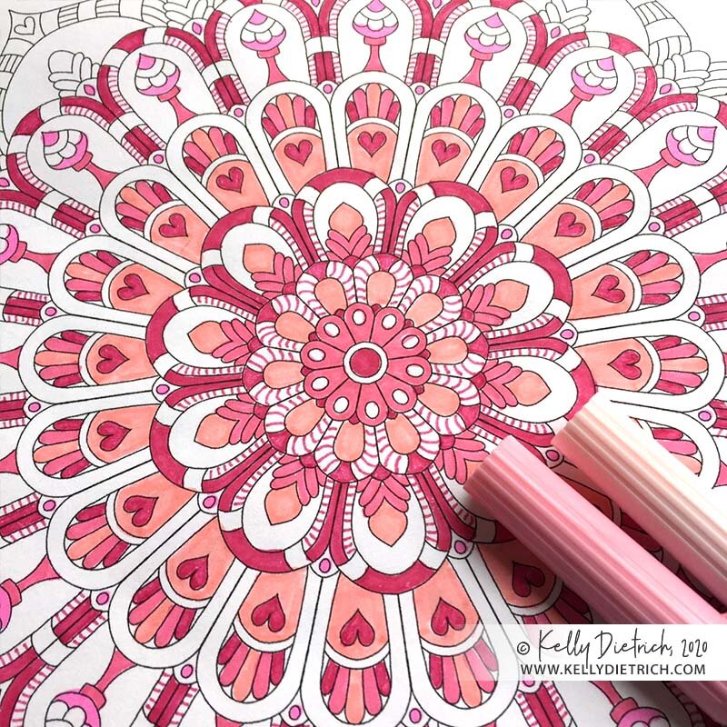 heartfilled flower mandala february's free coloring page
