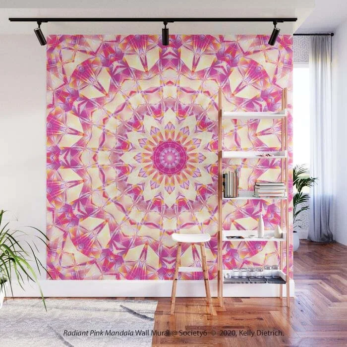 Radiant Pink Mandala in the New Work Spotlight — Kelly Dietrich Mandala Art