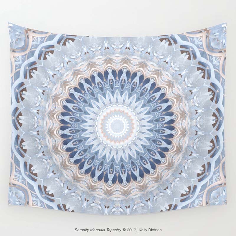 Serenity Mandala Wall Tapestry by Kelly Dietrich