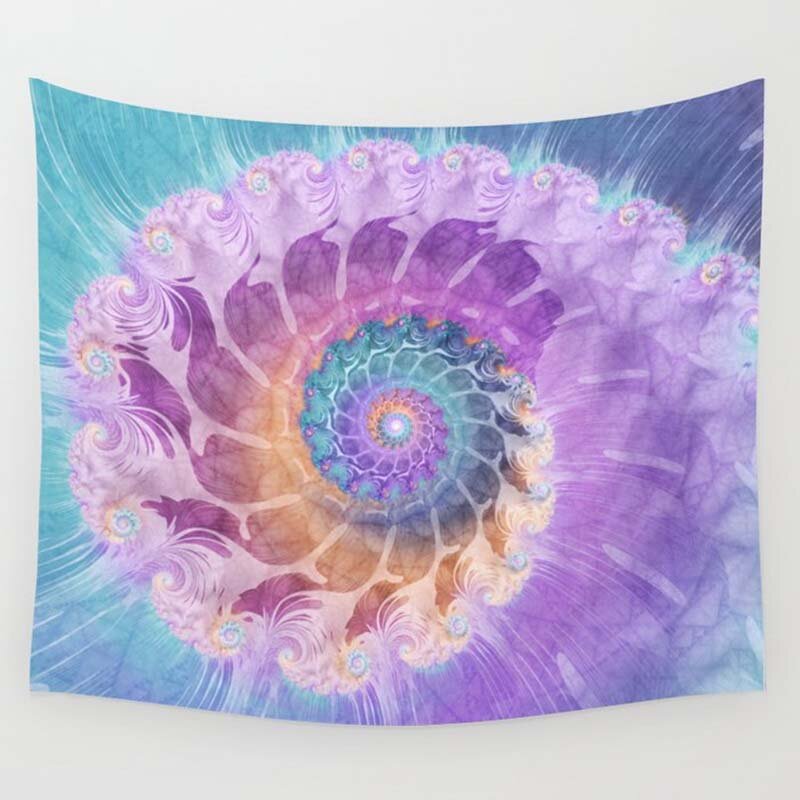 Painted Fractal Spiral Wall Tapestry by Kelly Dietrich
