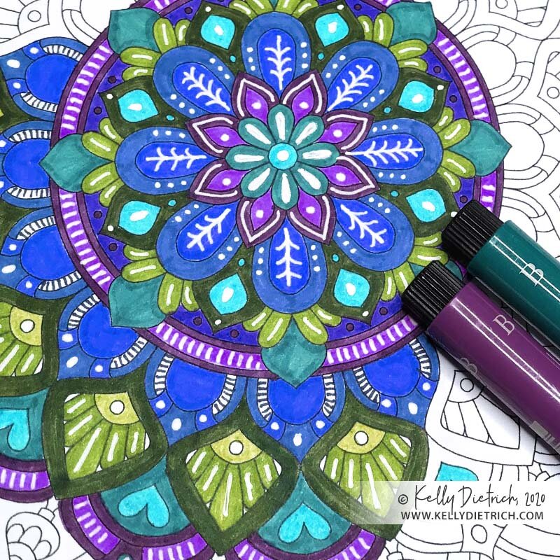 coloring for adults — Kelly Dietrich Mandala Art Blog — Kelly