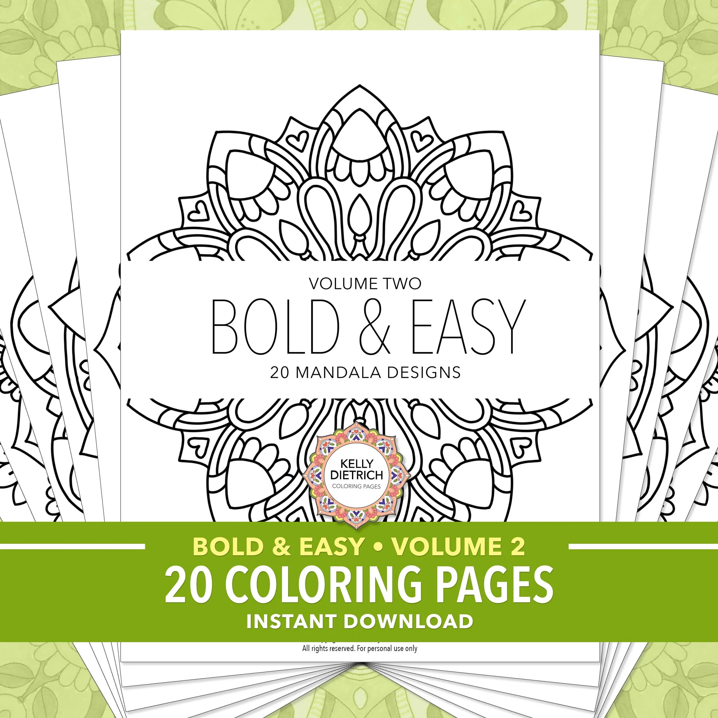 Bold & Easy Mandala Coloring Pages Volume 2