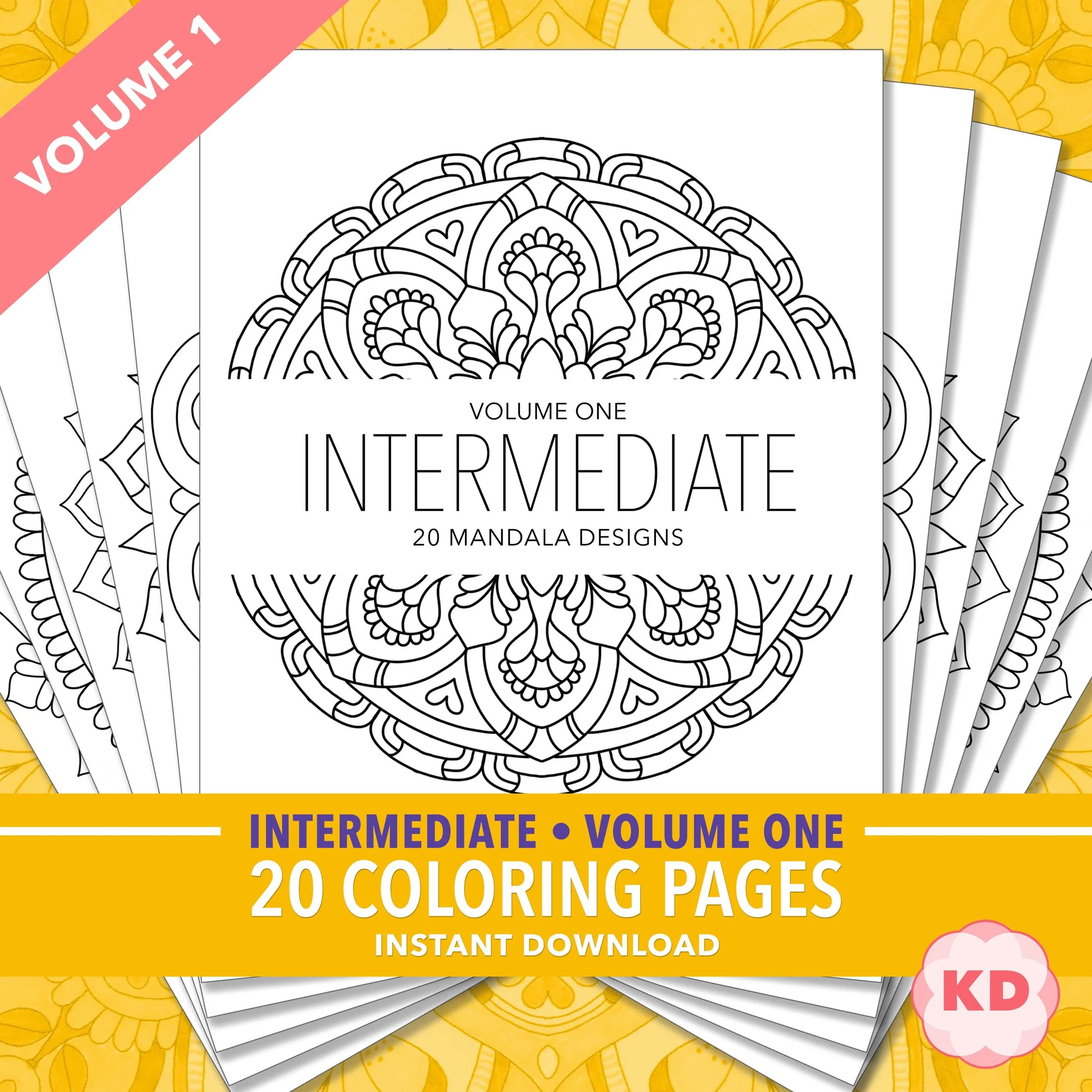 Intermediate Mandala Designs, Volume 1
