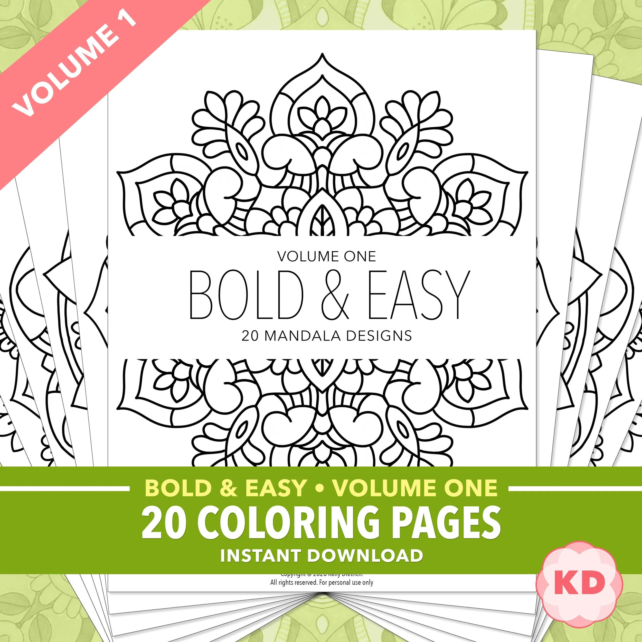 Bold & Easy:  20 Mandala Coloring Pages