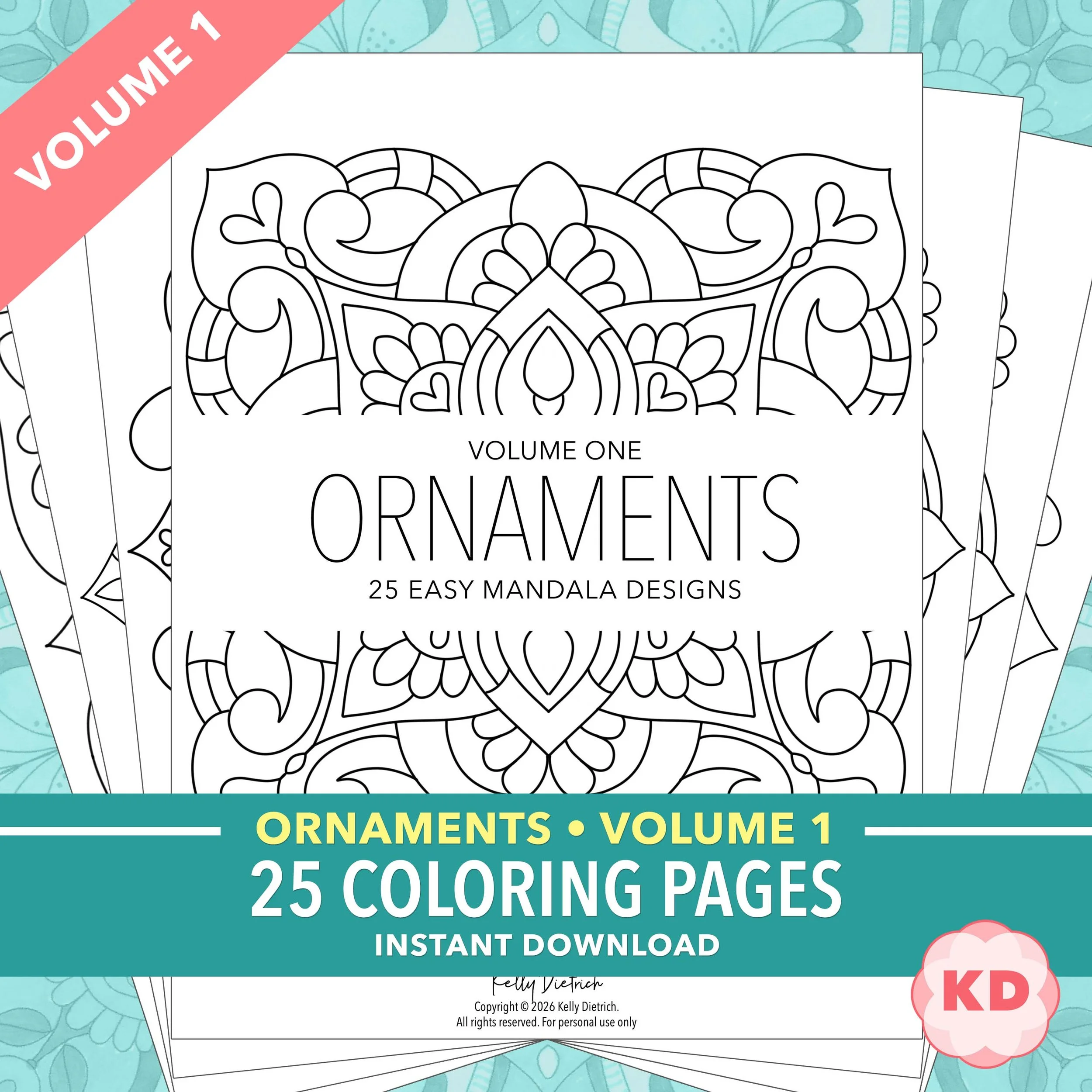 Ornament Easy Mandala Coloring Pages
