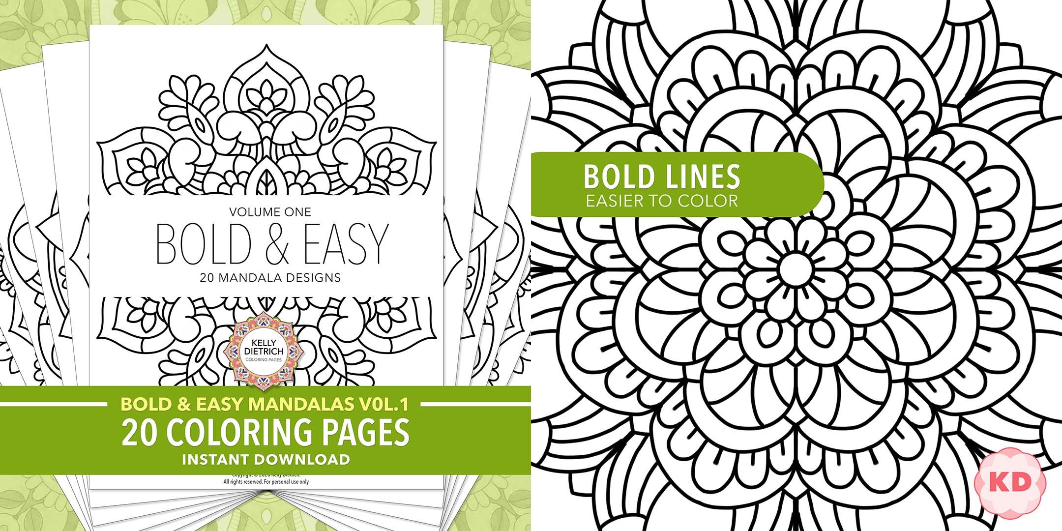 Bold & Easy Mandala Coloring Pages