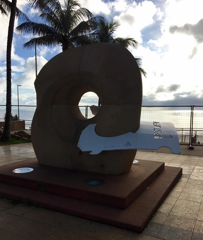Giant bread tag snags Coast sculpture