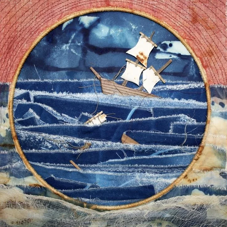Stitching shipwrecks, survivors and circling crocs for ReCollection exhibition