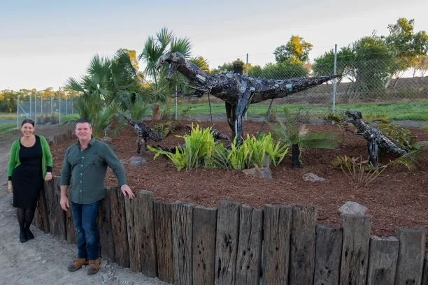 New upcycled dinosaurs stalk Yeppoon landfill