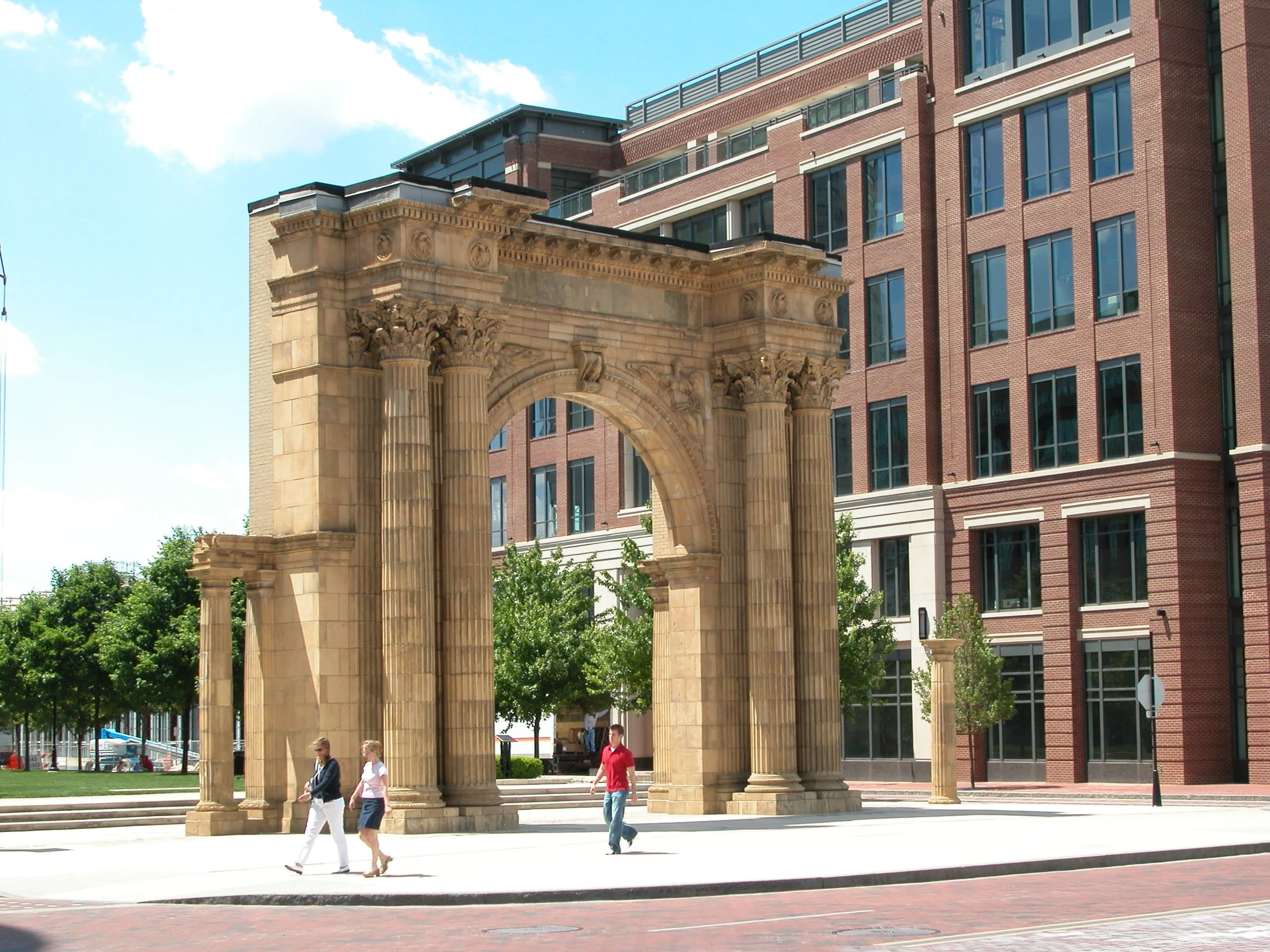 Union Station Arch Columbus, Ohio In 1976 the Columbus Union Station, designed by Daniel Burnham, was torn down. By court order the demolition stopped. A group formed to preserve the history of the station including Bob Loversidge, FAIA of Schooley Caldwell. Schooley Caldwell preserved the arch of the old station and moved it to a park in downtown Columbus. Not only did the group save the Arch, but later it formed the Columbus Landmarks Foundation, the local preservation advocacy group. Years later Schooley Caldwell moved the arch once again to McPherson Park.