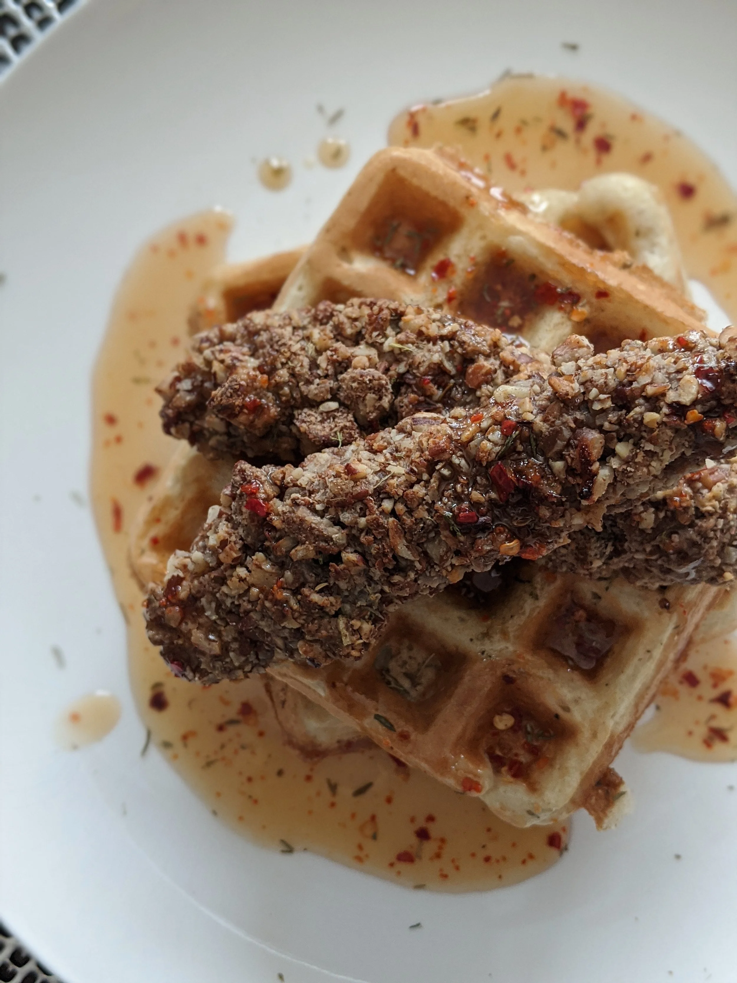 Hot Honey Chicken + Waffles