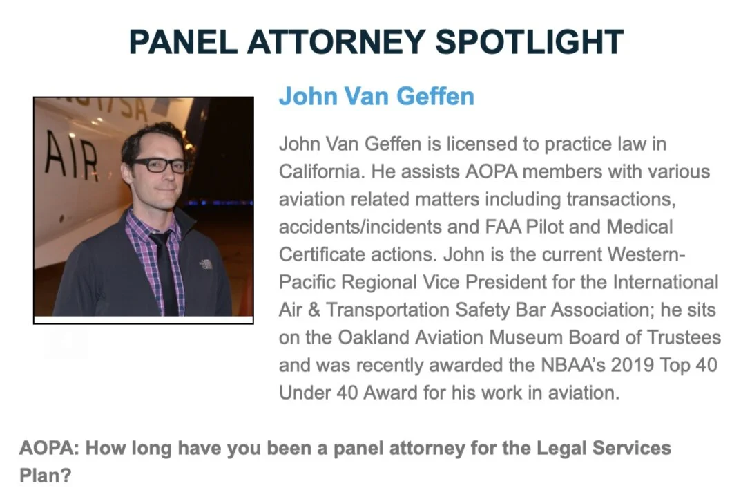 AOPA Spotlights John T. Van Geffen