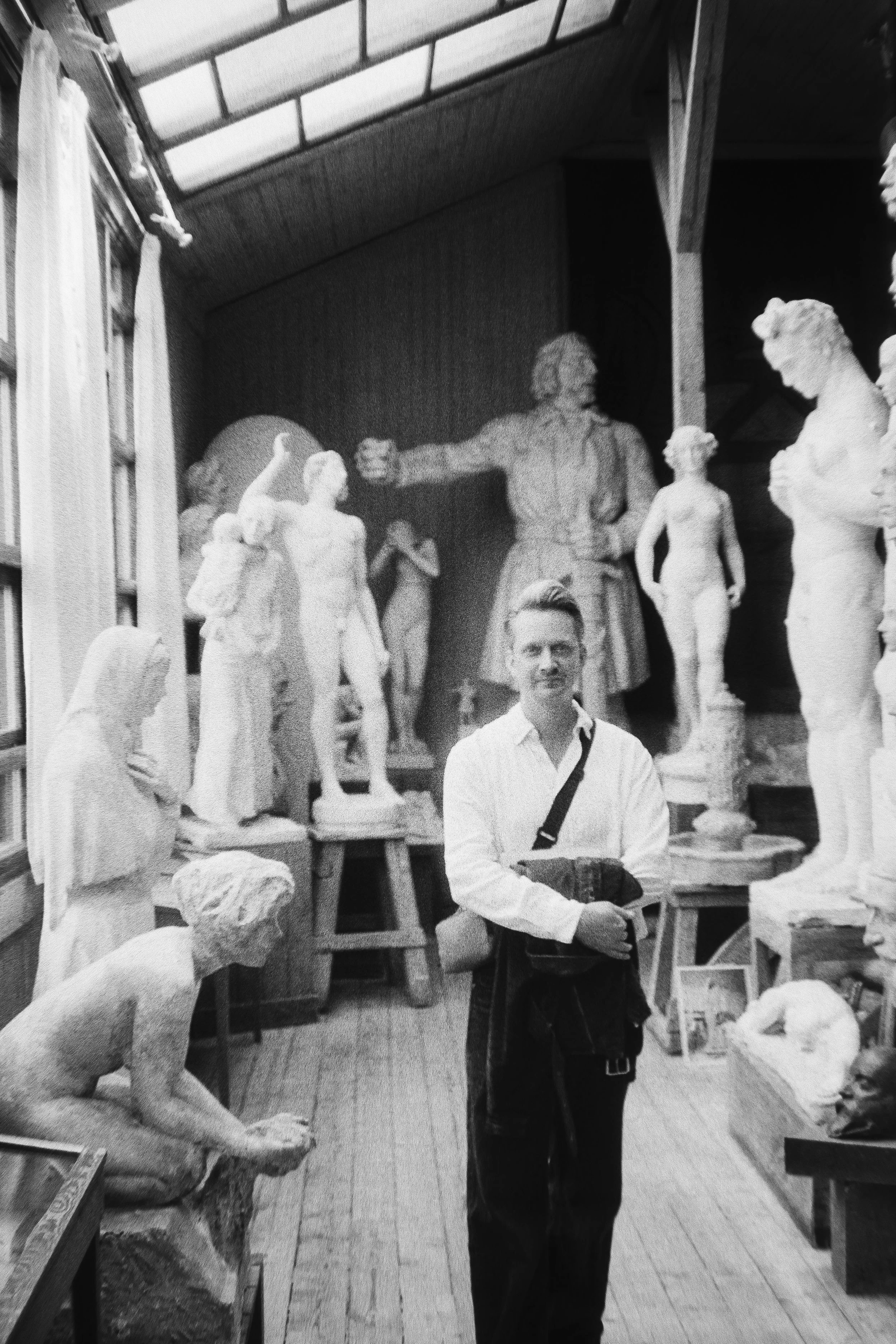 Erik at Carl Eldhs ateljémuseum, May 16 2026 (Canon A35F, Kentmere 200)