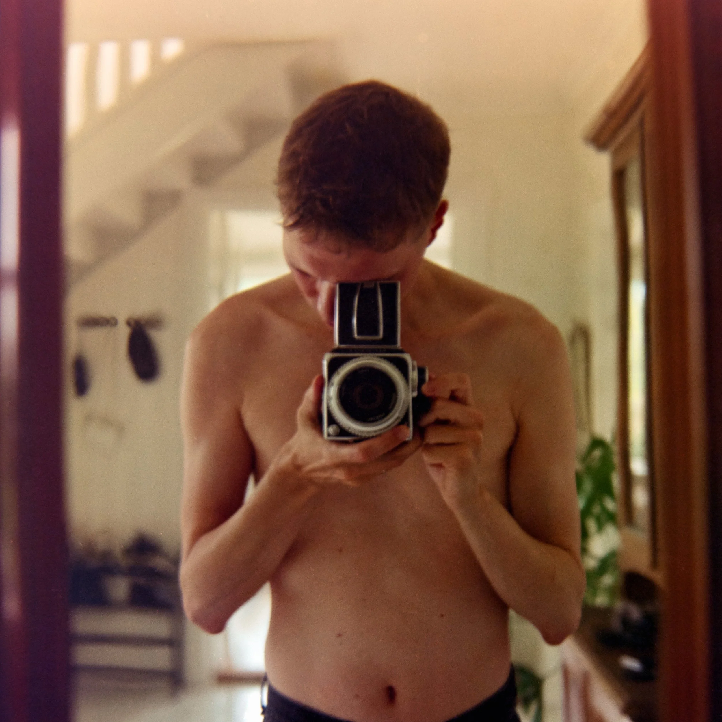 Self-portrait, July 17 2026 (Hasselblad 500C/M, Kodak Gold 200)