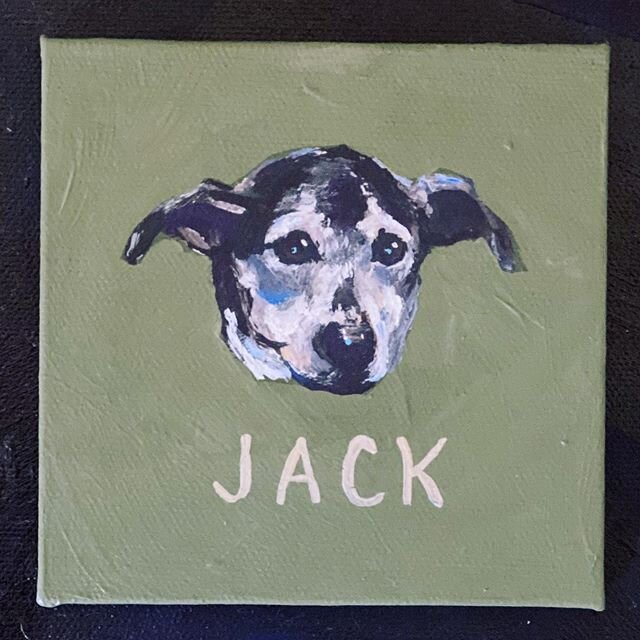 JACK&bull; this adorable mini portrait was gifted for Christmas! See the second slide for a size reference.
🎨🐶
Mini portraits are acrylic on canvas paintings created from photographs; the canvases are 4&rdquo; square with 1/4&rdquo; deep sides. 👩?