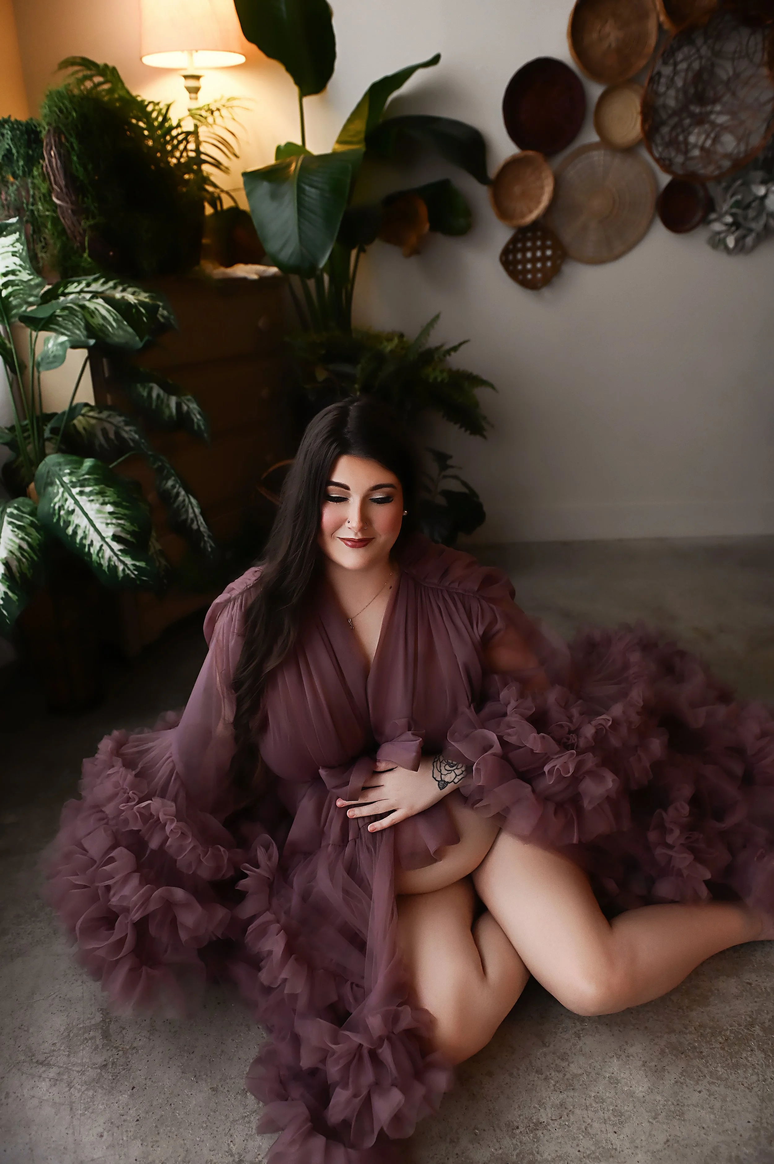 Editorial maternity photography portrait taken in a Shreveport Louisiana studio