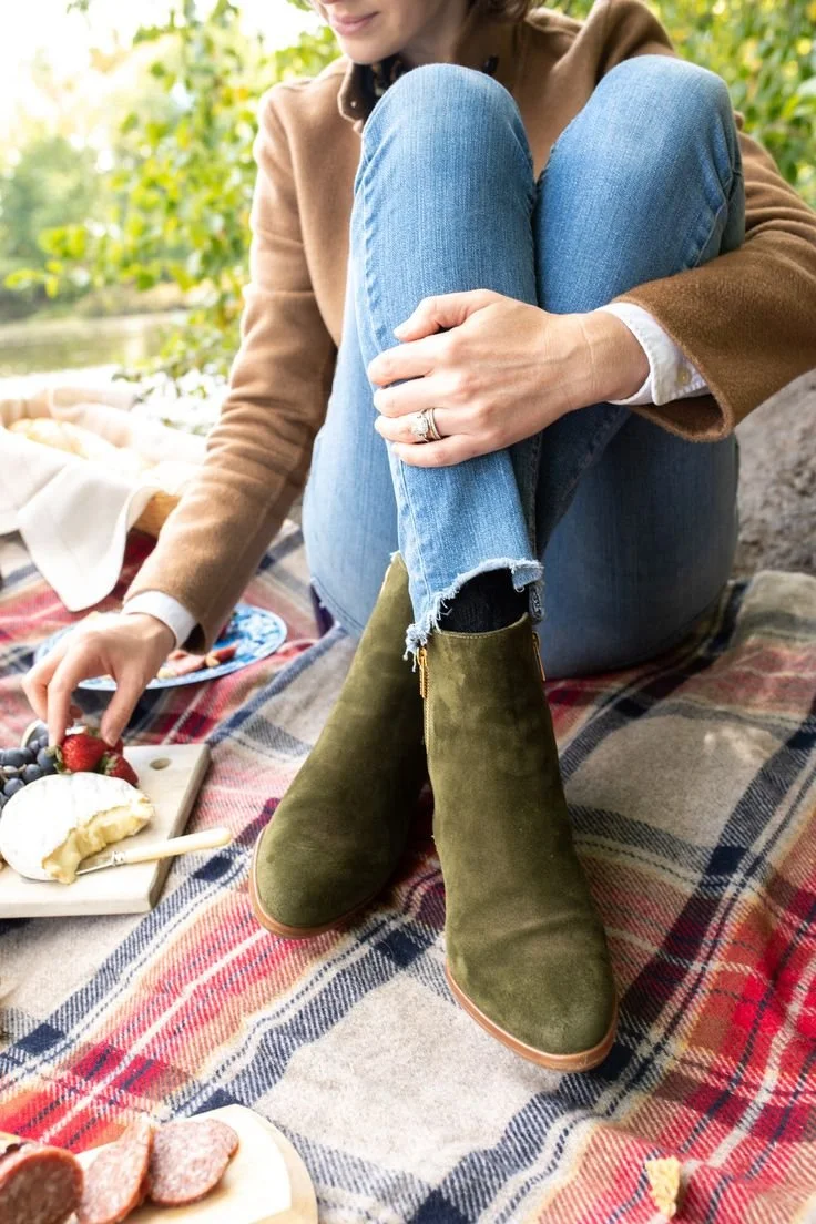 Olive green ankle booties.jpeg