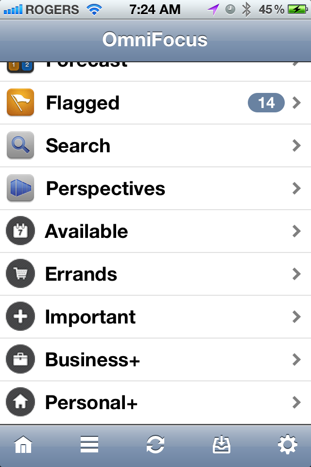 Tim Stringer - OmniFocus Favourite Perspectives - iPhone