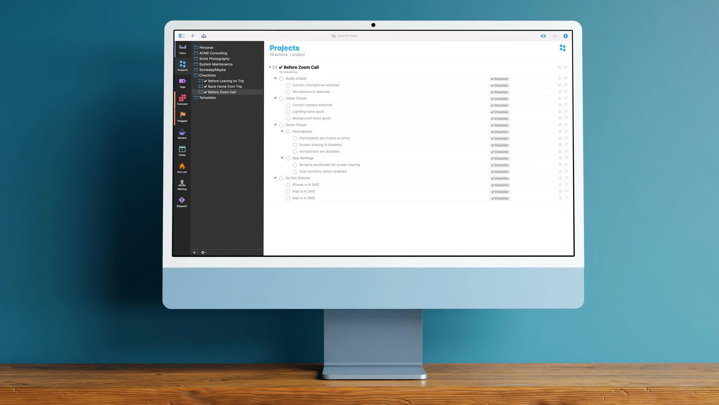 Using OmniFocus and Checklists to Boost Accuracy and Efficiency