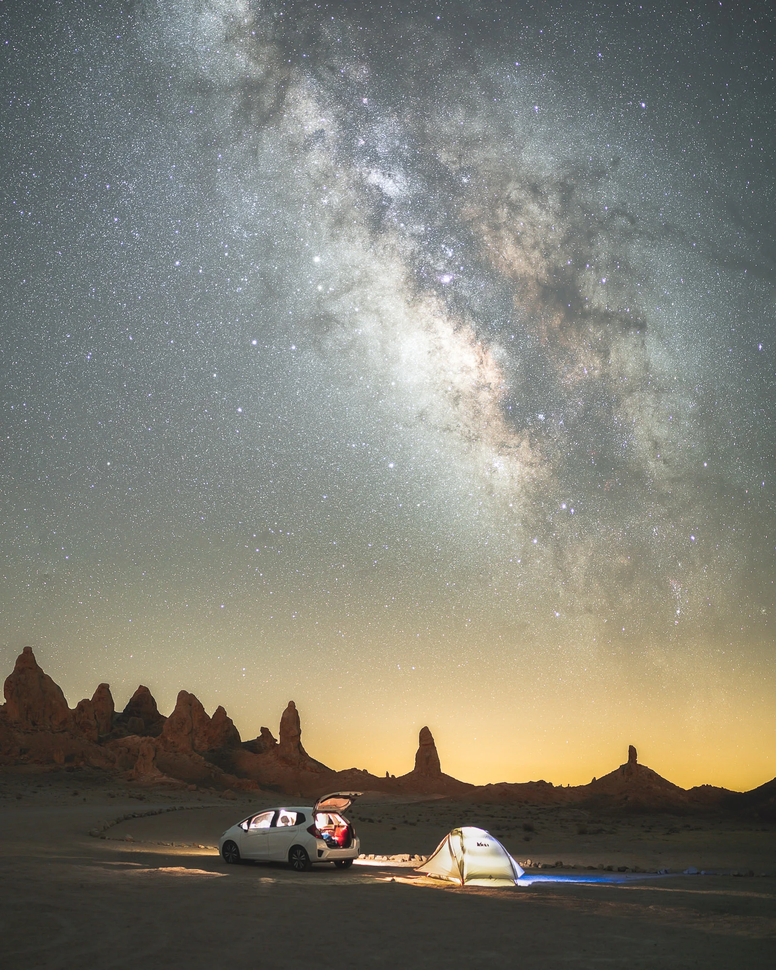Trona Pinnacles Car + Tent Milky Way.jpg