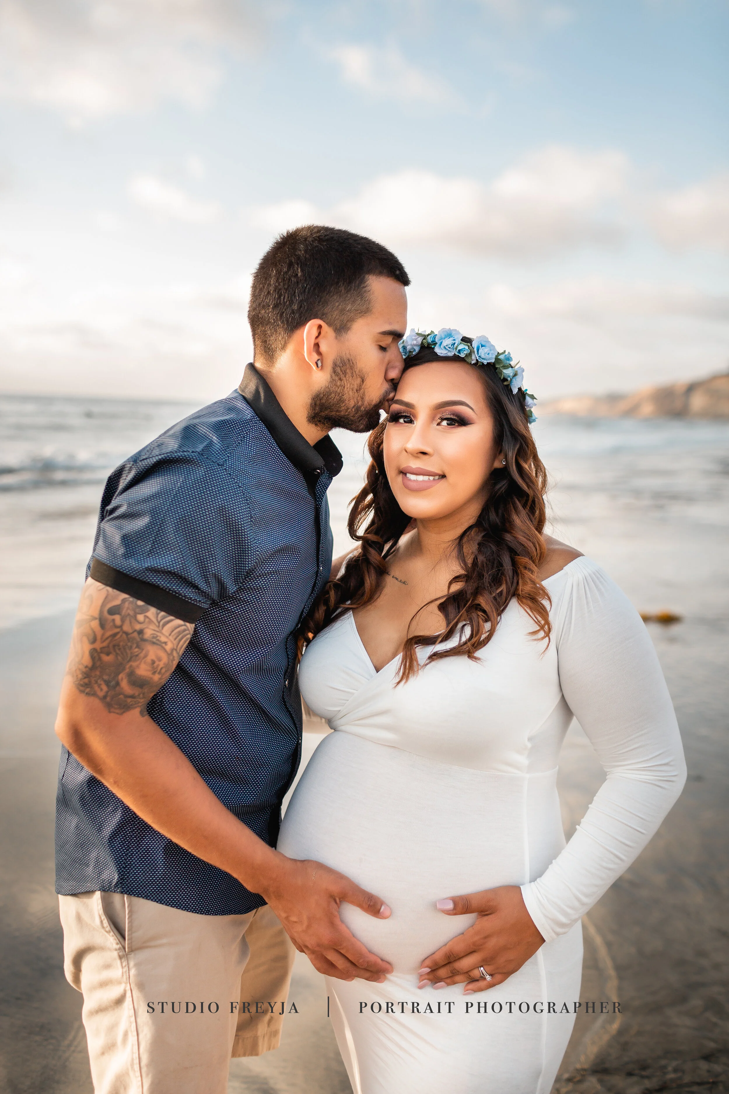 Beach Maternity Posing in San Diego