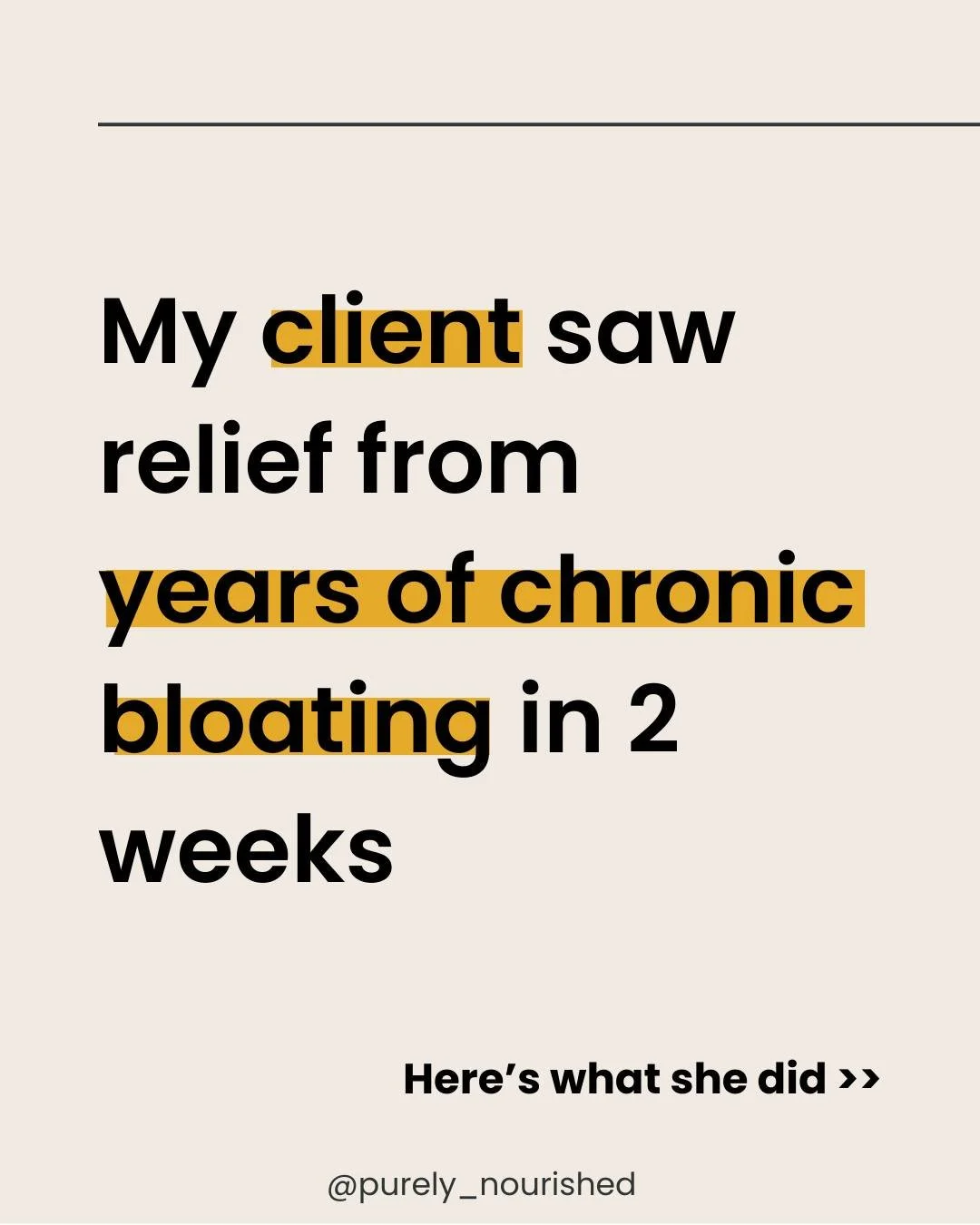 When this client first came to me, she was struggling with chronic bloating and gut issues that had been going on for years. She felt frustrated, burnt out, and ready to give up after spending thousands on treatments that didn&rsquo;t work.

We start