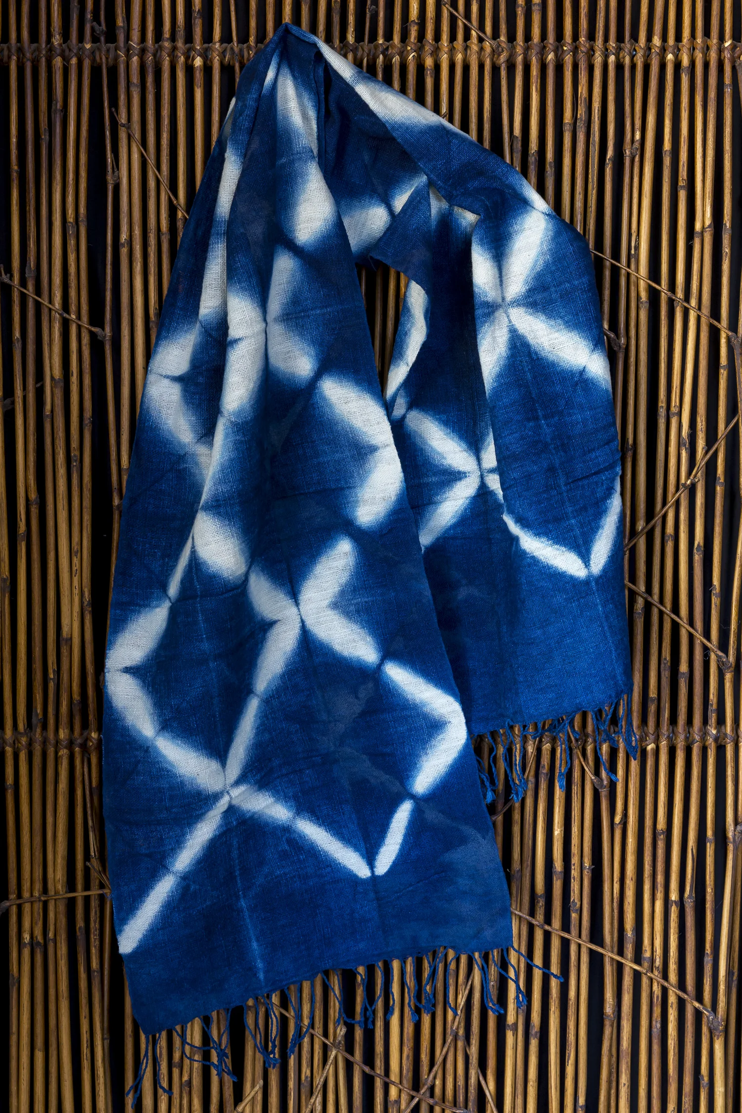 Tai Lue Indigo + Shibori Scarf