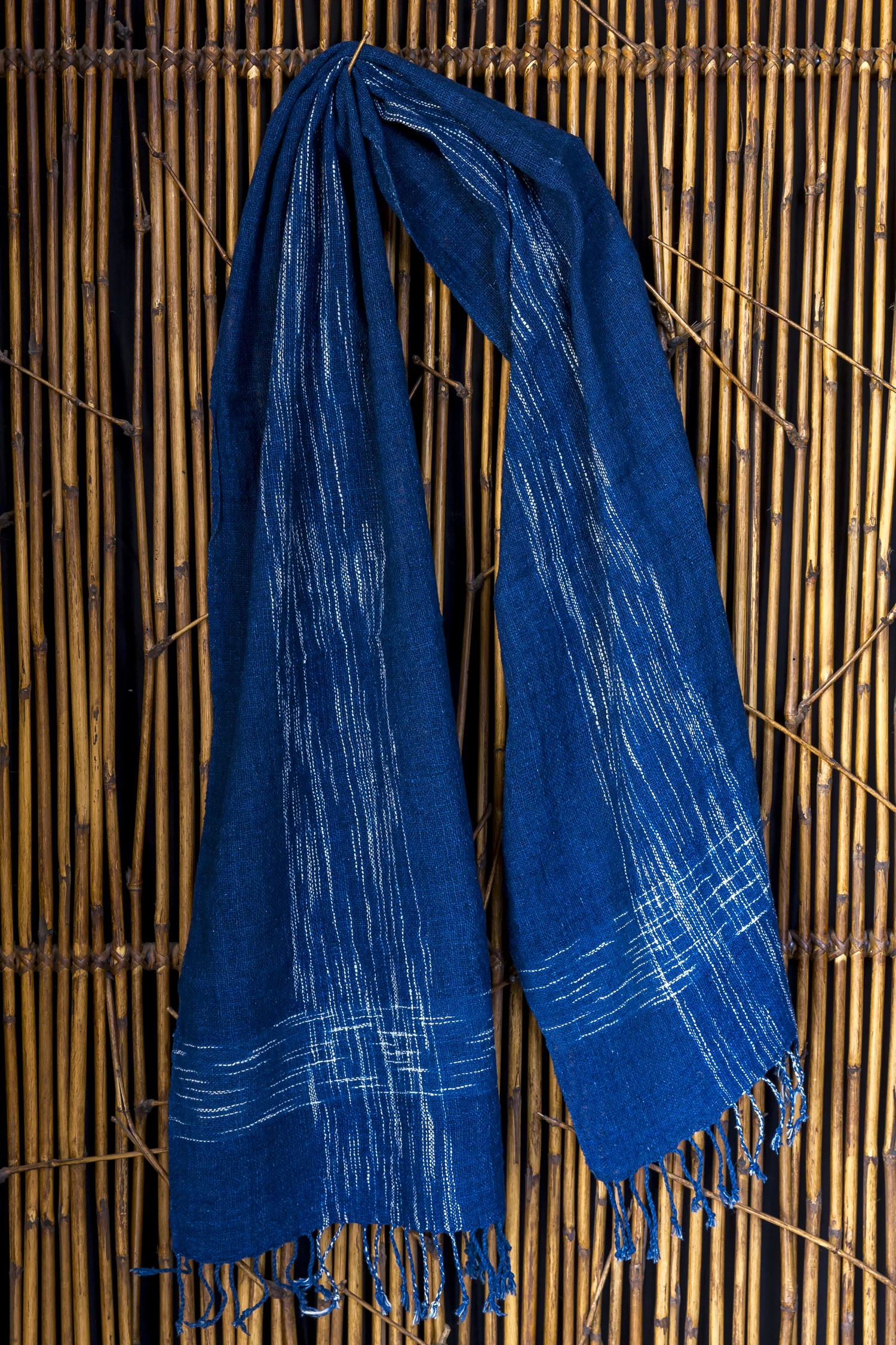 Tai Lue Indigo Ikat Scarf