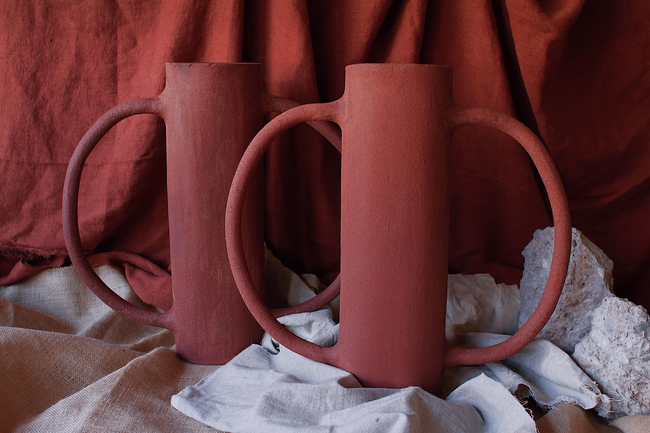 Wall lights in the studio before leaving for their sunny destination, Menorca.