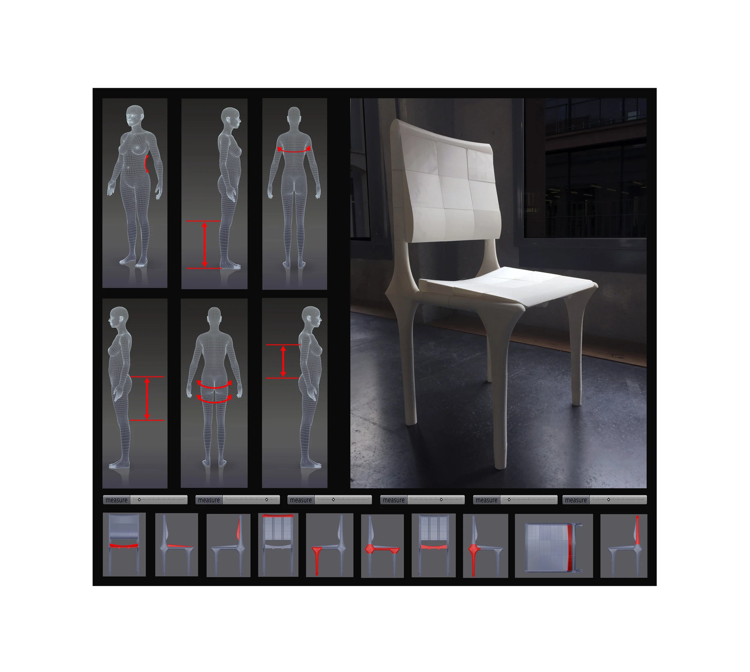 The first chair which is ergonomically customisable for every individual, self-manufactured with a domestic 3D printer                                                                               