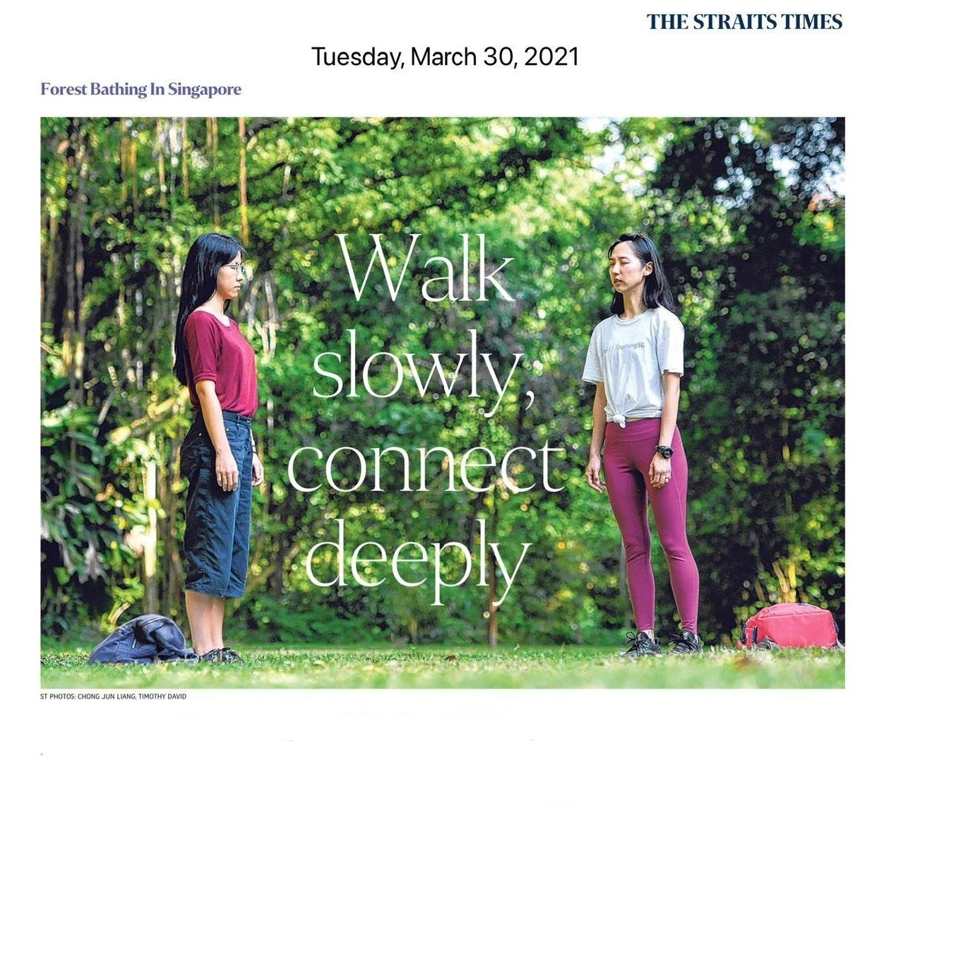 Forest bathing feature with The Straits Times
