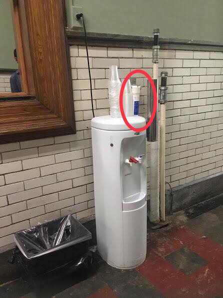 Lead water filter on City Hall’s Water Cooler.