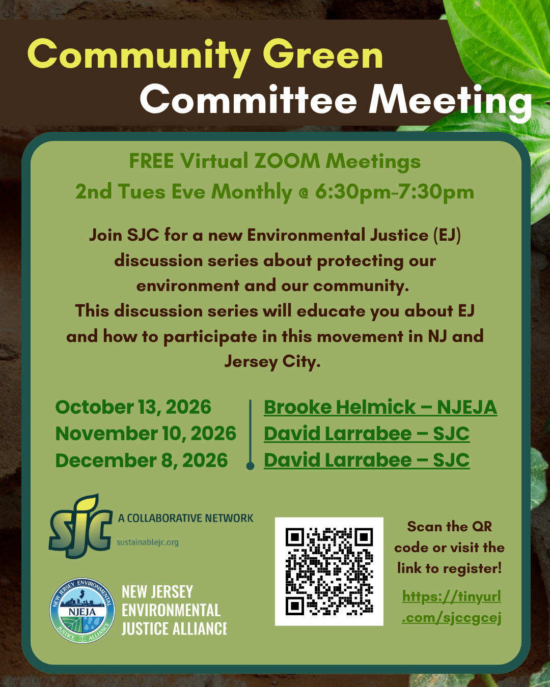 Community Green Committee Meeting - Environmental Justice Series