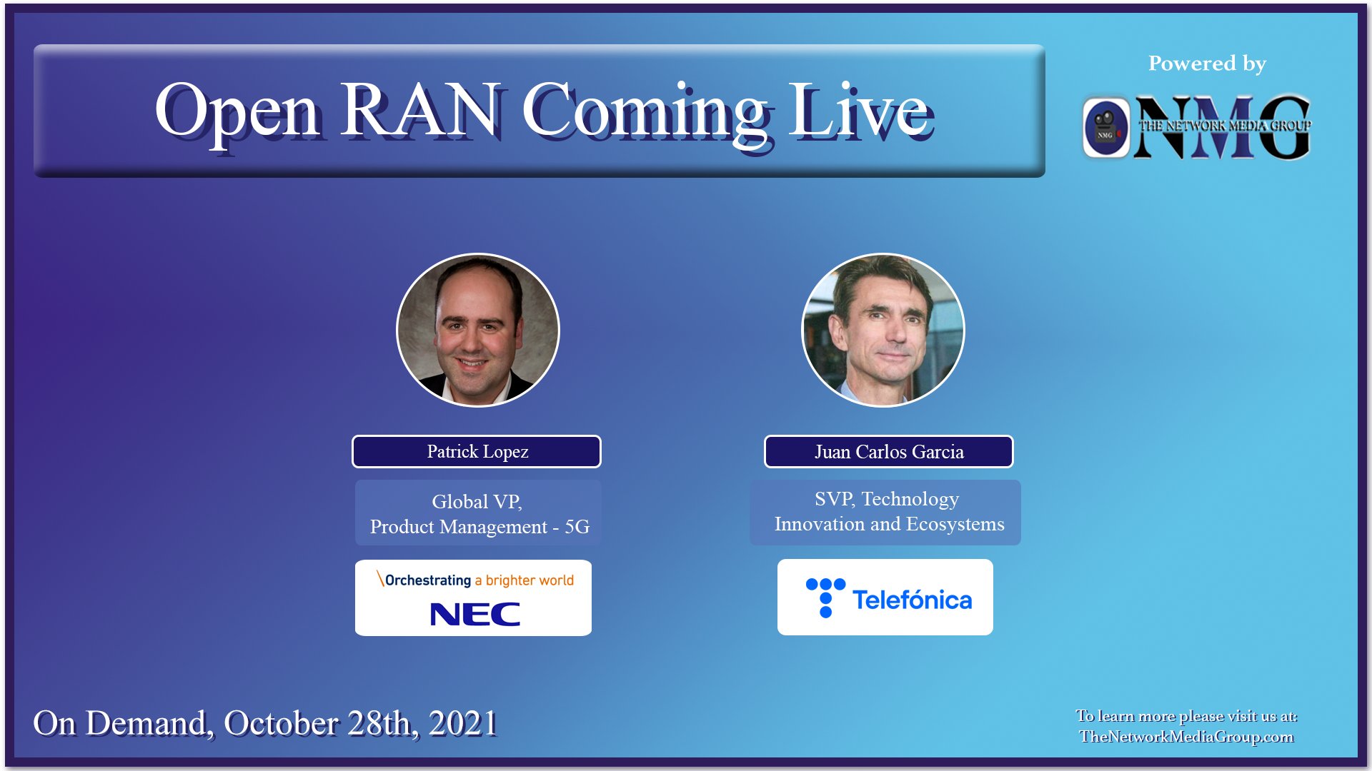 Open RAN Coming Live, On-Demand Oct 28th