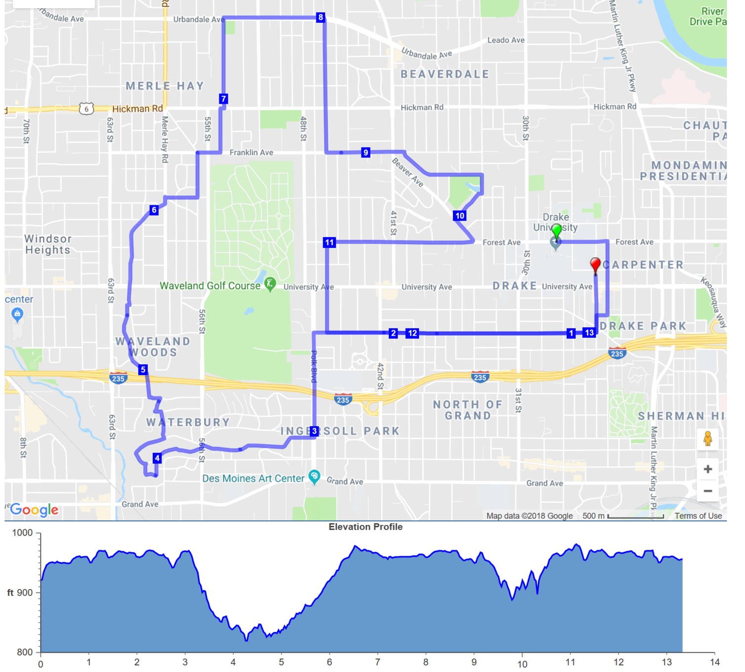 Race map and elevation chart.