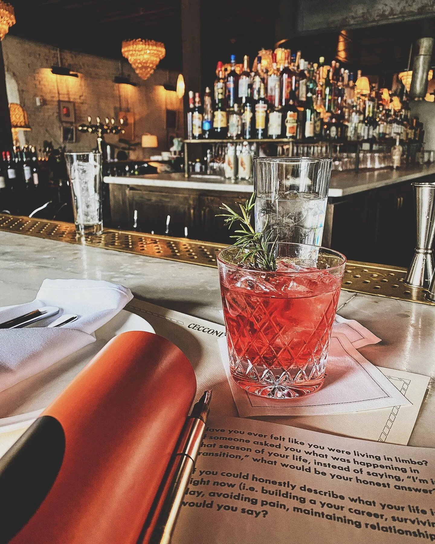 Negroni matsuri: ozeki dry sake, martini bitters, mancino sakura, martini & rossi bianco 🧡 #vscocam #liquor