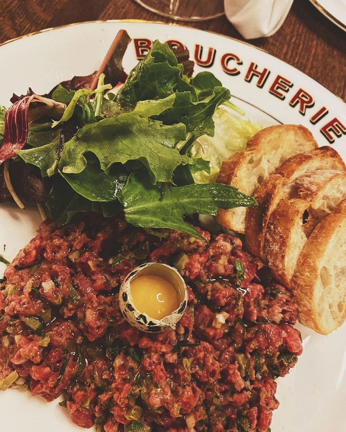 Sharing the newest Boucherie location that opened last winter. My favorite dishes to order here are the steak tartare, the steak frites, and pistachio bombe glacee 🥰 #vscocam #latergram