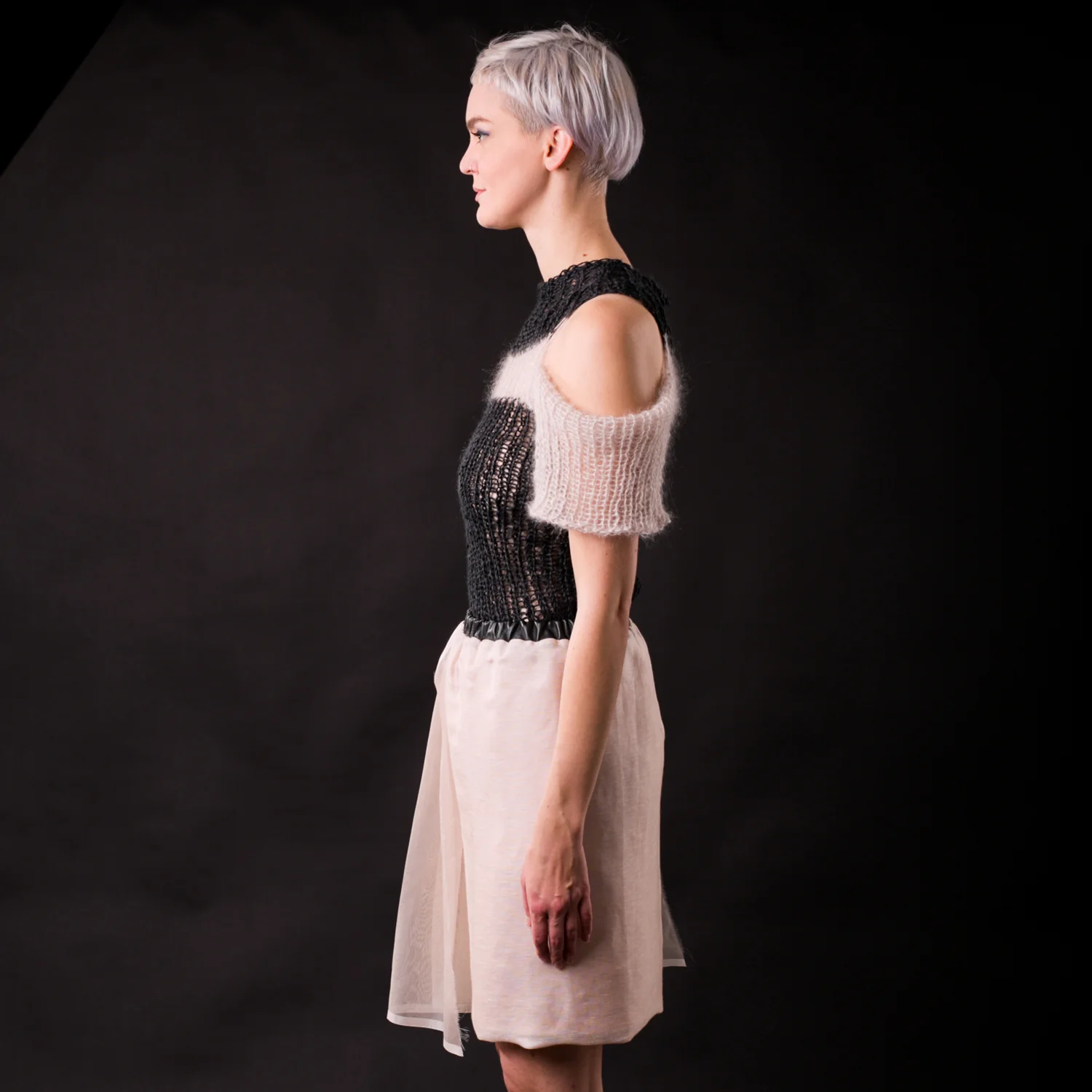 Claire Andrew SS16 L16 LS Layered Skirt with Contrasting Waist.jpg
