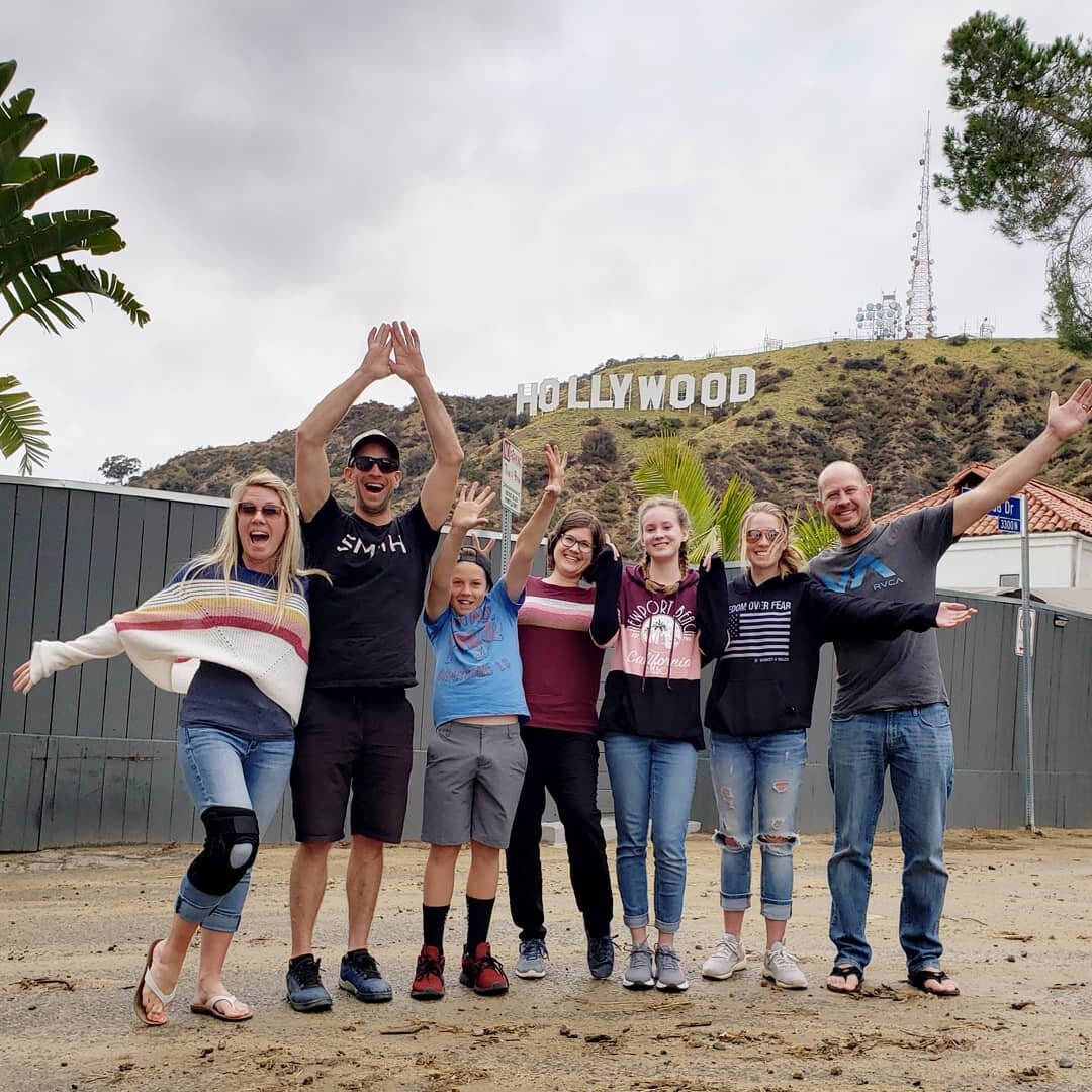 Took the family to see the Hollywood sign &amp; the stars 🌟 pretty quiet on the streets of LA &amp; no hiking allowed to the hollywood sign but we made the most of a rainy day 😀
