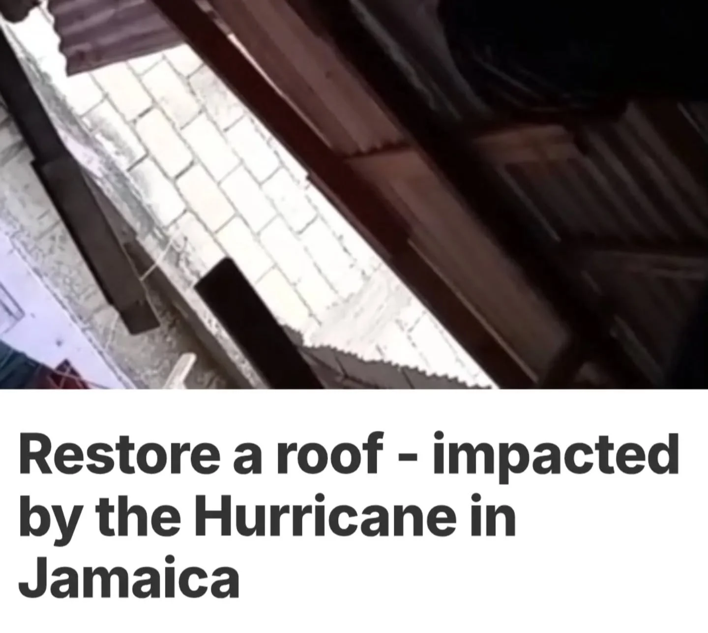We are looking to support a woman in St Elizabeth who has had the roof removed as a result of the hurricane 

Please check our linktree to see the donation link to support